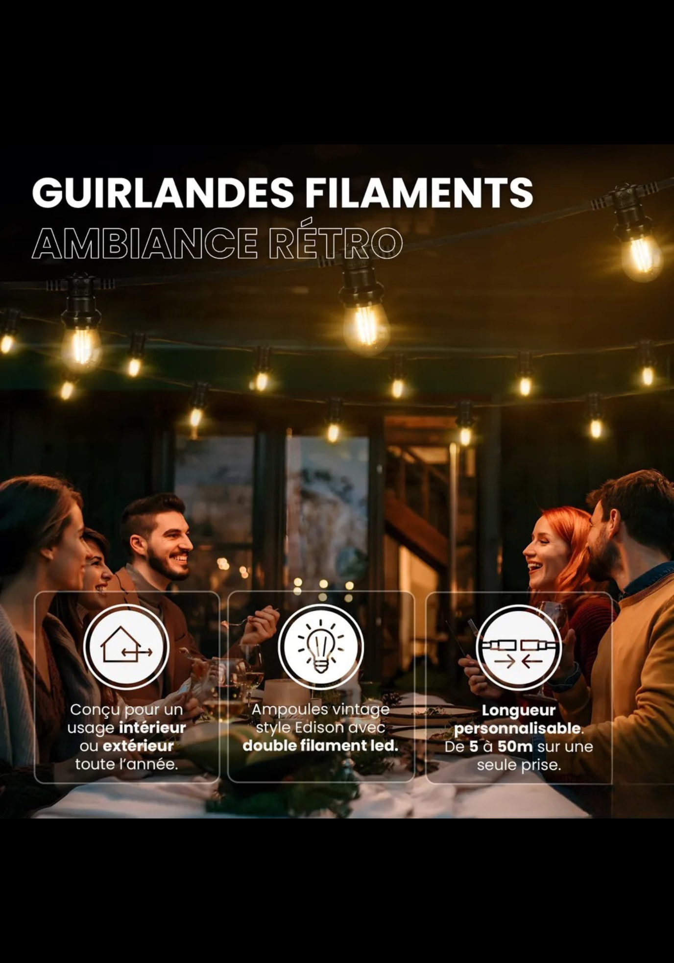 Guirlande guinguette 10m