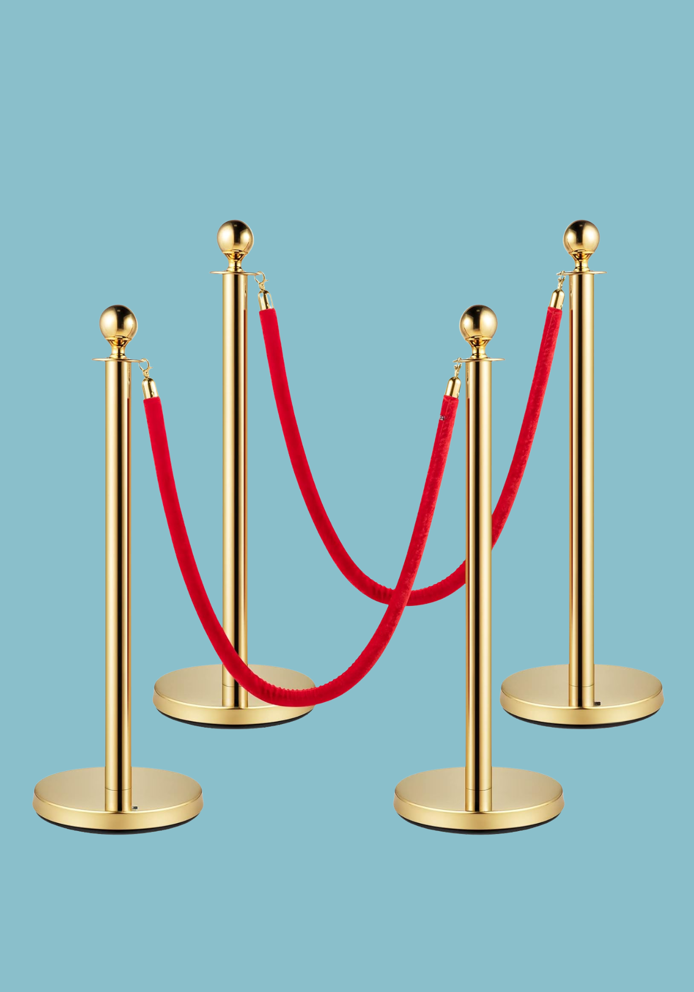 2 Potelets et corde rouge