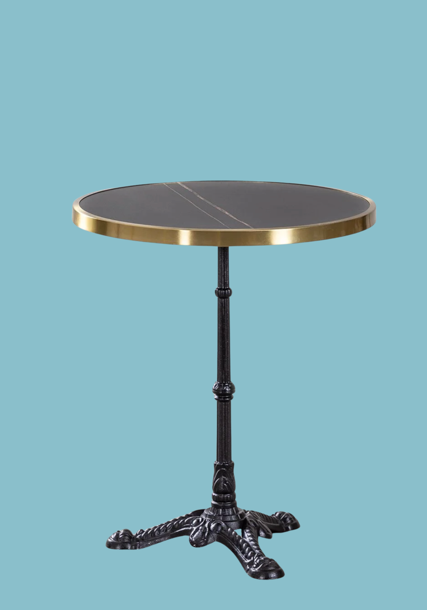 Table bistrot noire et dorée