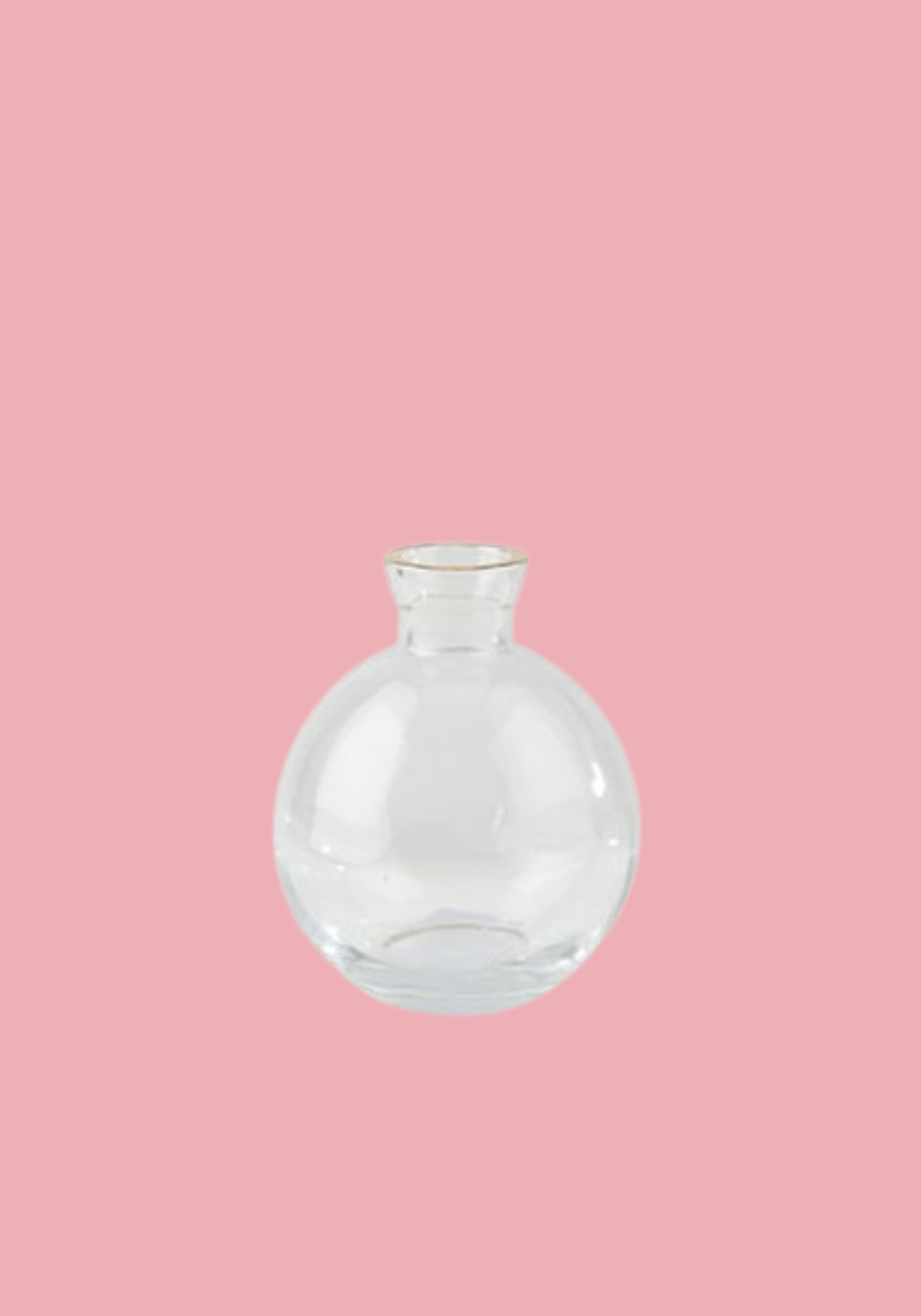 Vase - soliflore en verre transparent avec liseré or