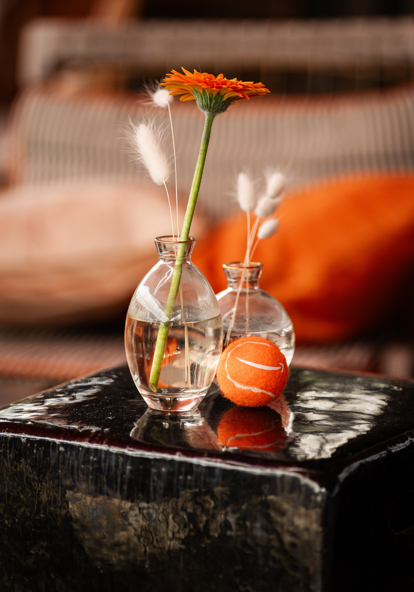 Vase - soliflore en verre transparent avec liseré or