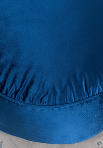 Pouf bleu en velours - Les locations du Tandem