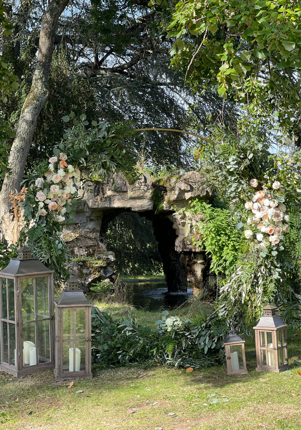 Arche ronde dorée location évènement mariage, babyshower