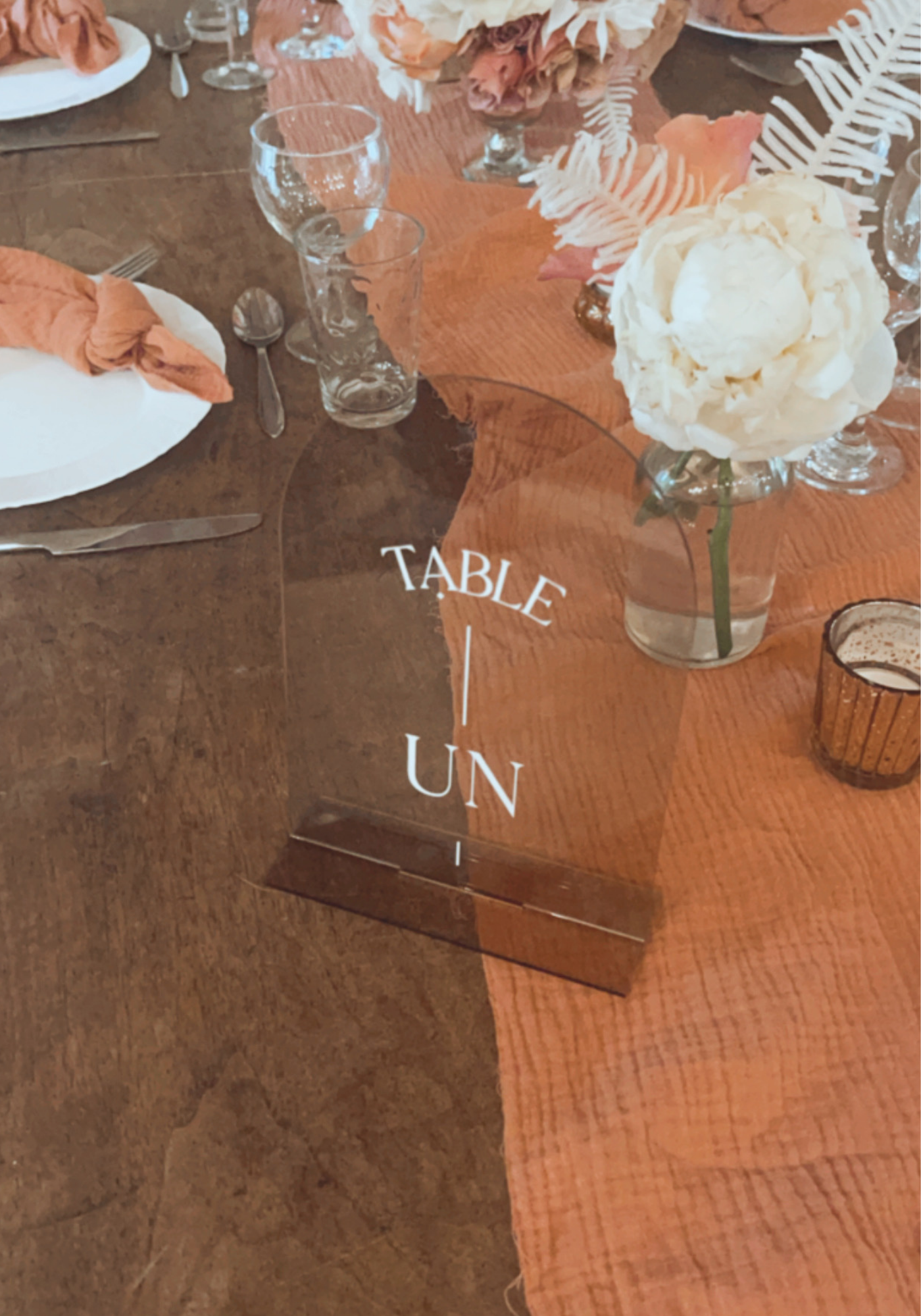 Numéro de table plexi fumé - lot de 20