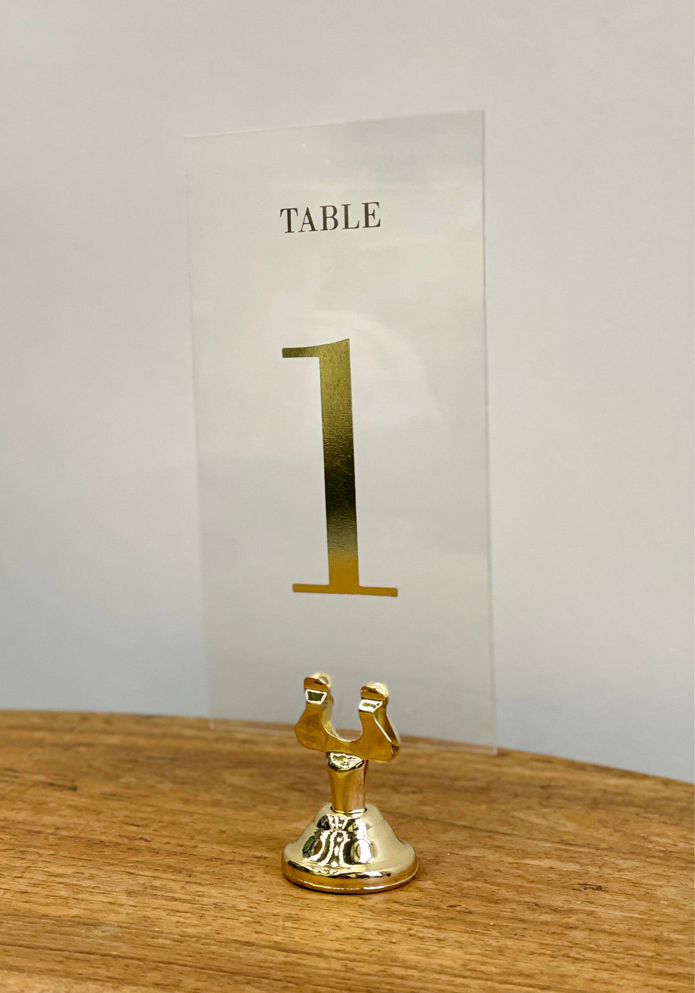 Numéro de table plexi doré - lot de 20