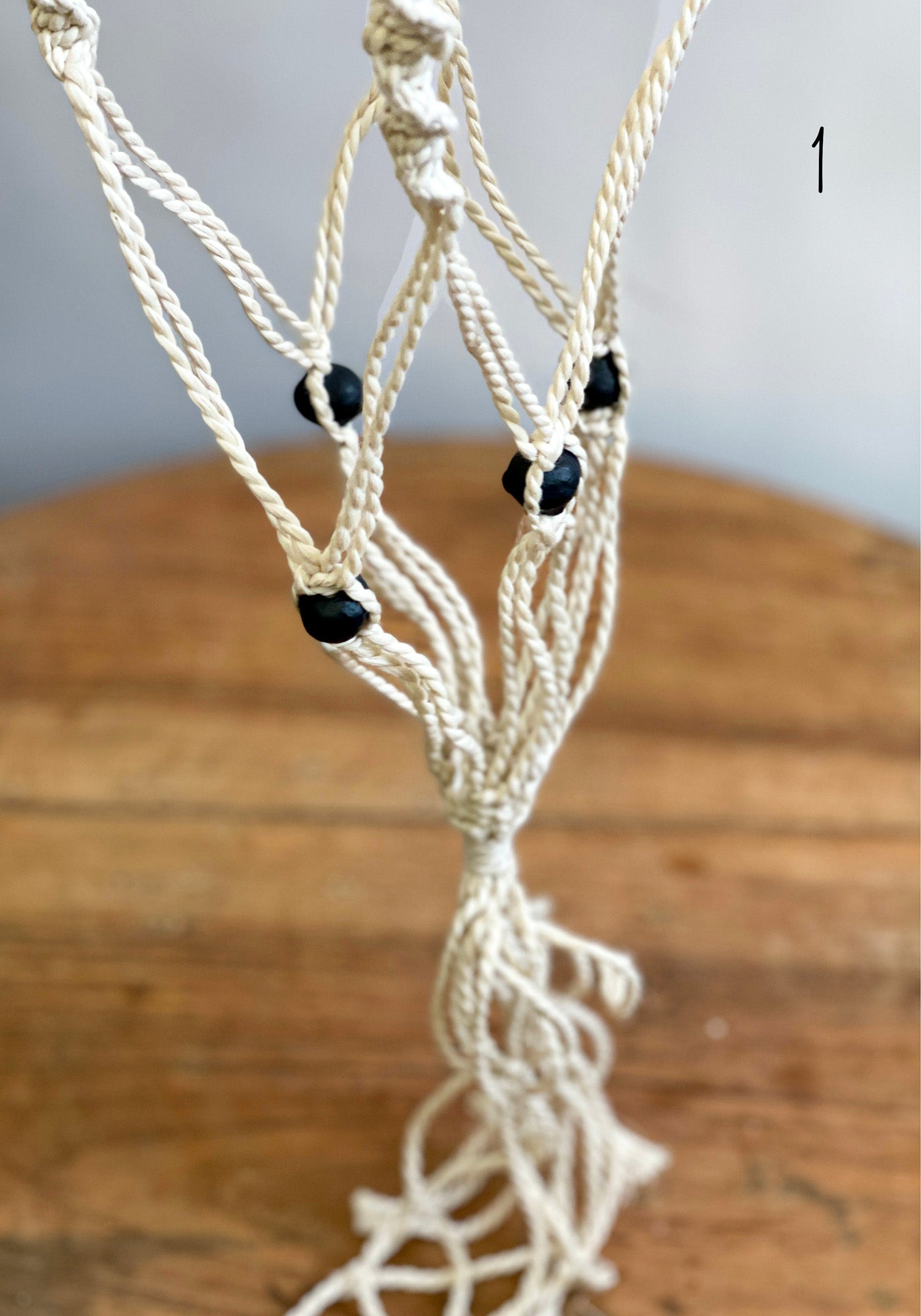 Suspension en macramé vintage
