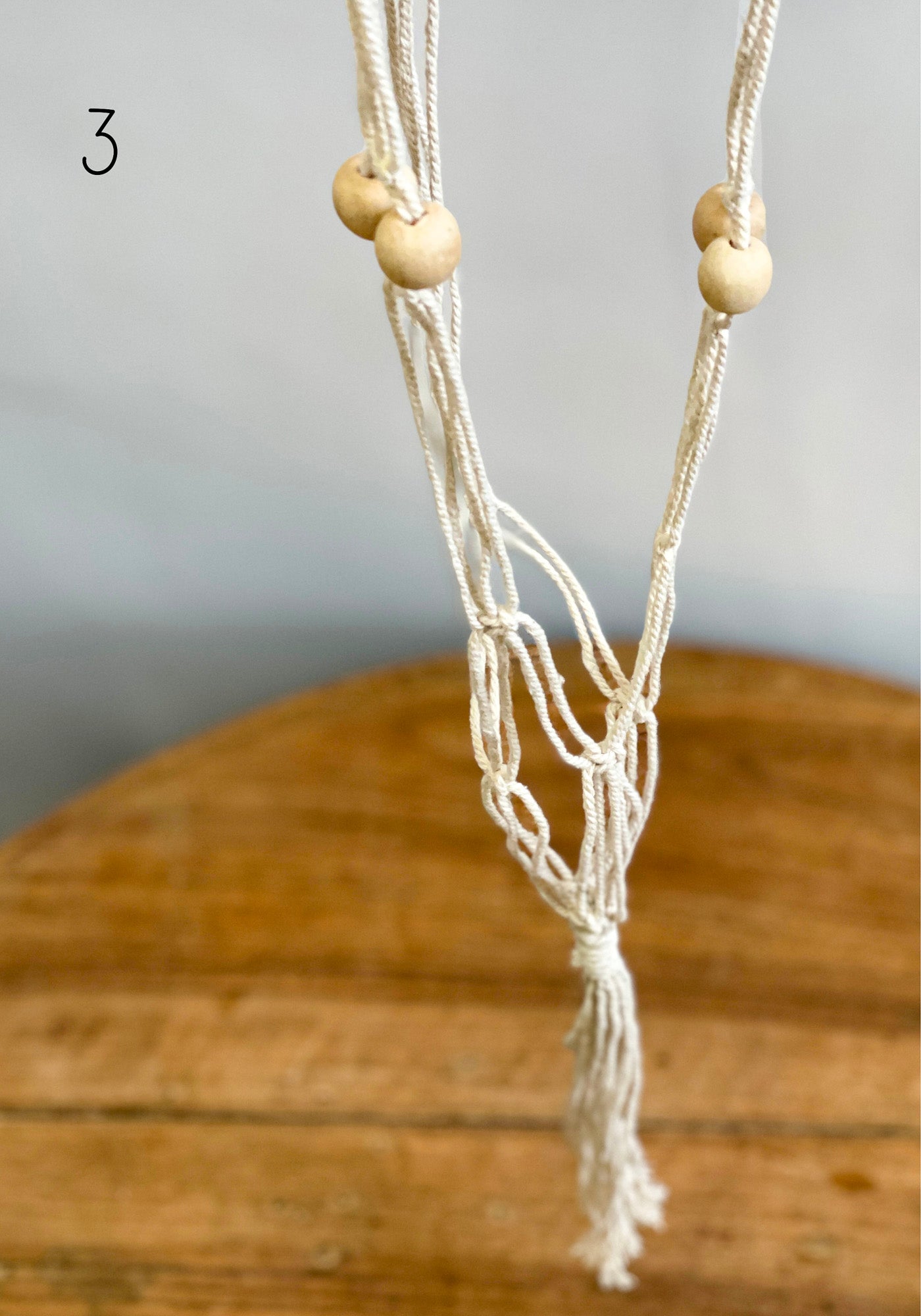 Suspension en macramé vintage