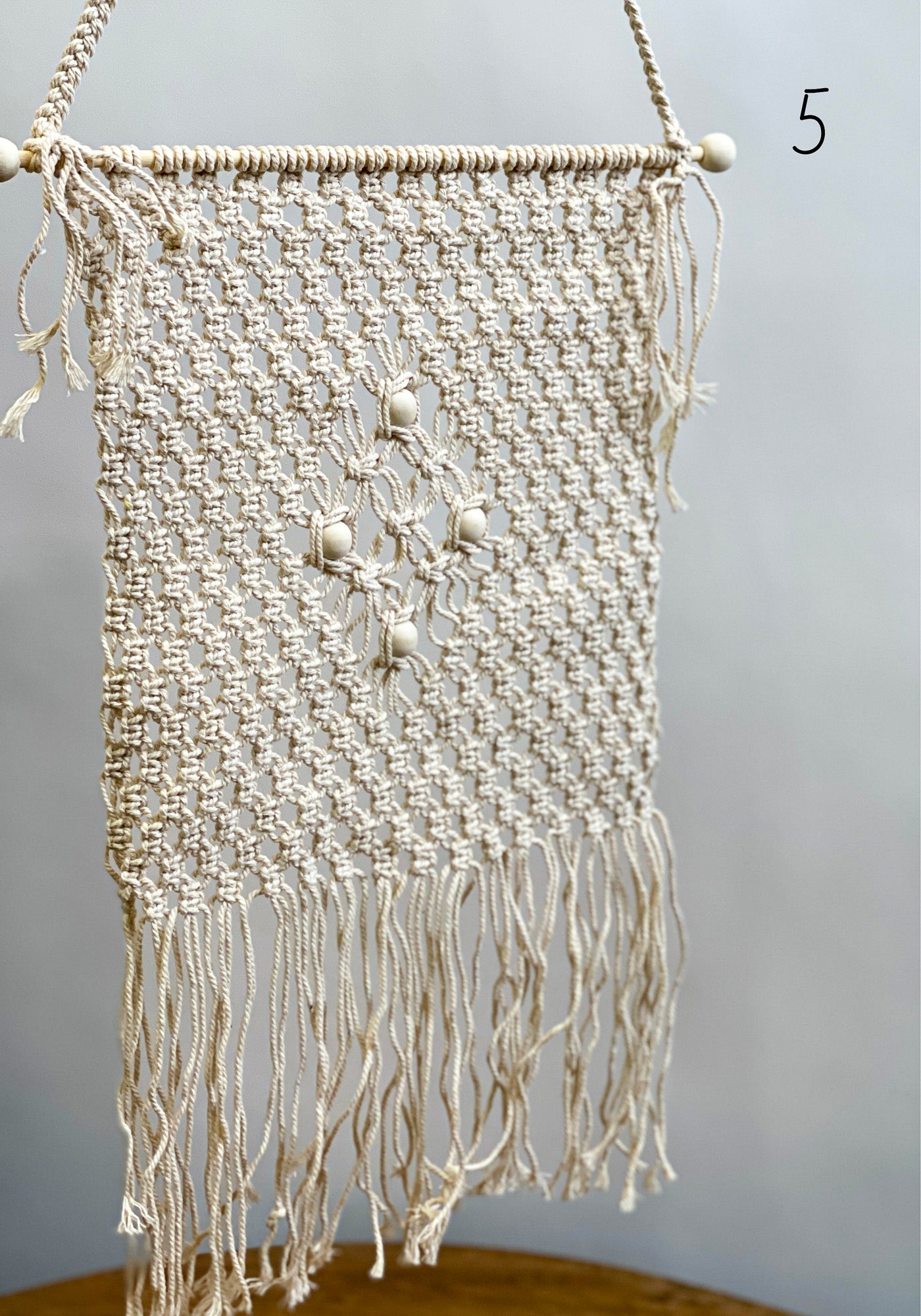 Suspension en macramé vintage